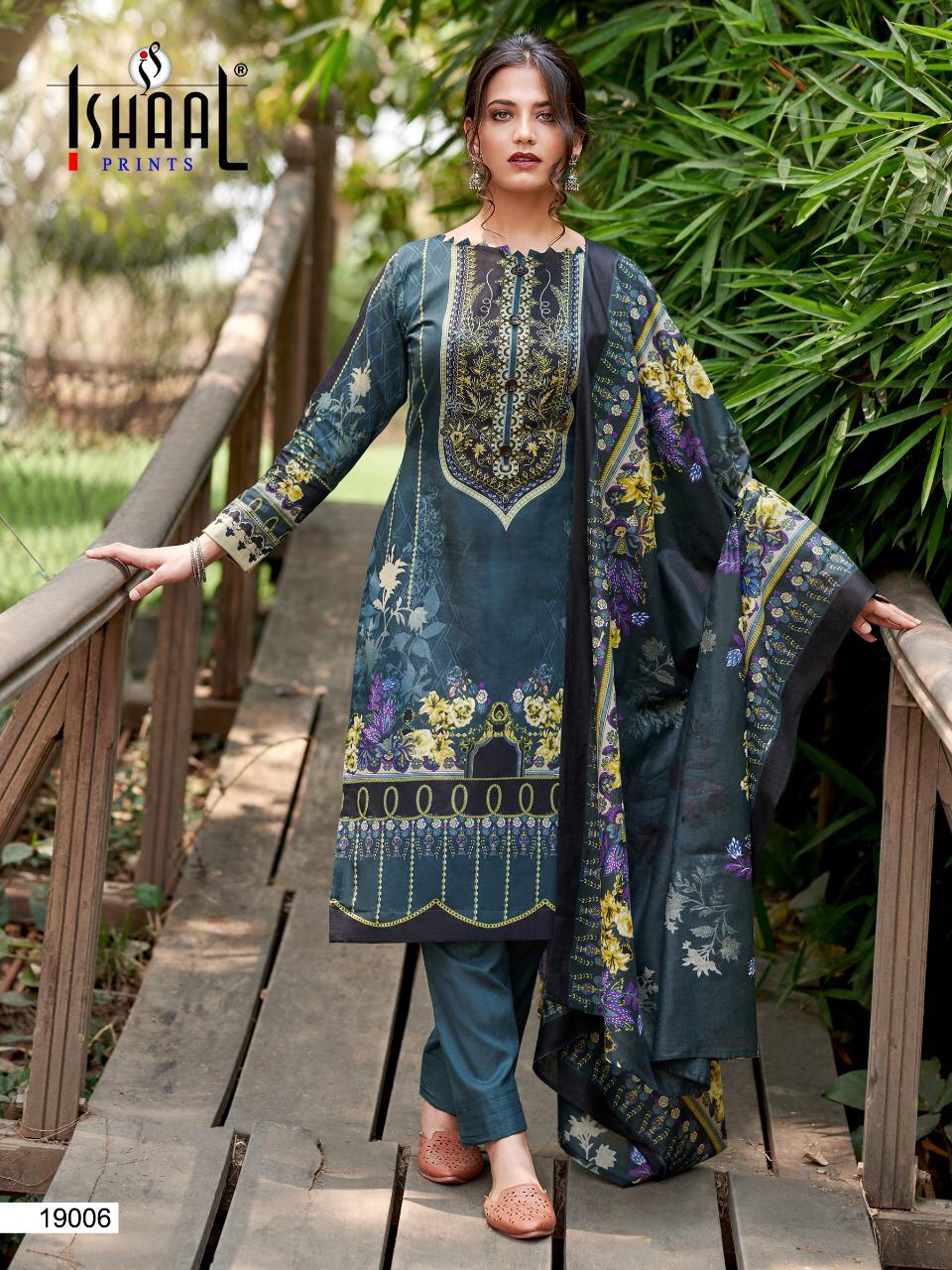 Ishaal Gulmohar 19 Latest Fancy Designer Casual Wear Pure Lawn Cotton Karachi Dress Readymade Collection 

